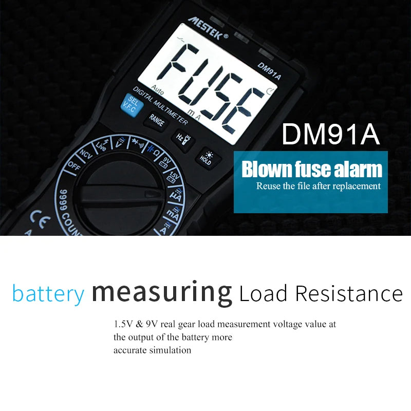 MESTEK DM91A 1999 Count Multimeter AC / DC Ammeter Voltmeter Capacitance Tester MESTEK DM91A 1999 Count Multimeter AC / DC Ammeter Voltmeter Capacitance Tester